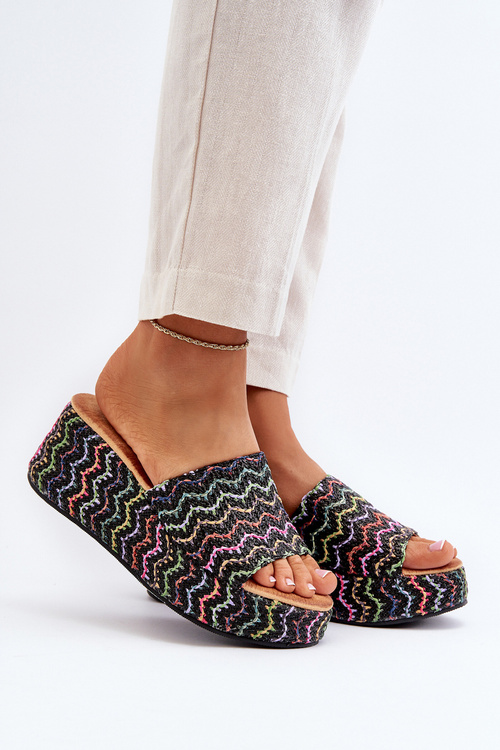 Women's Wedge Sandals Black Vanarila