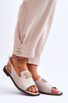 Women's Sandals With Decoration S.Barski KV-2775-49 Rose Gold