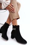 Women's Low Heel Boots with Ornament Black Numissa
