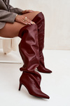 Women's High Heel Slip-On Boots Bordeaux Mavilla