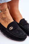 Suede Slip-On Loafers Black Castelo