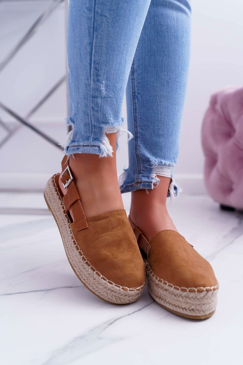 Women's Suede Platform Espadrilles Camel Parteno