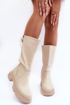 Women's Half-length Bootleg Light Beige Lizames