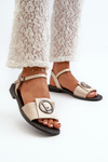 Women's Sandals With Decoration S.Barski KV27-045 Gold
