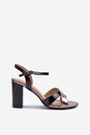 Eco Leather High Heel Platform Sandals Black Abilica