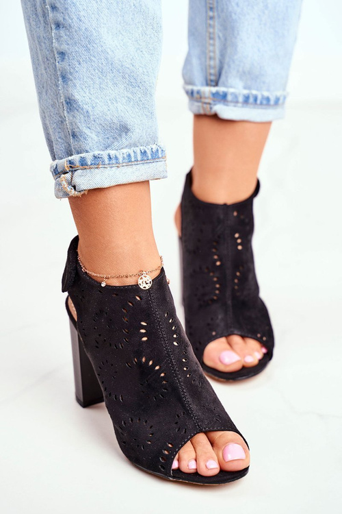 Women’s Sandals On High Heel Black Rules