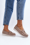 Women's Platform Loafers Beige Railav