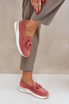 Moccasins On A Delicate Wedge Eco Suede Pink Challavia