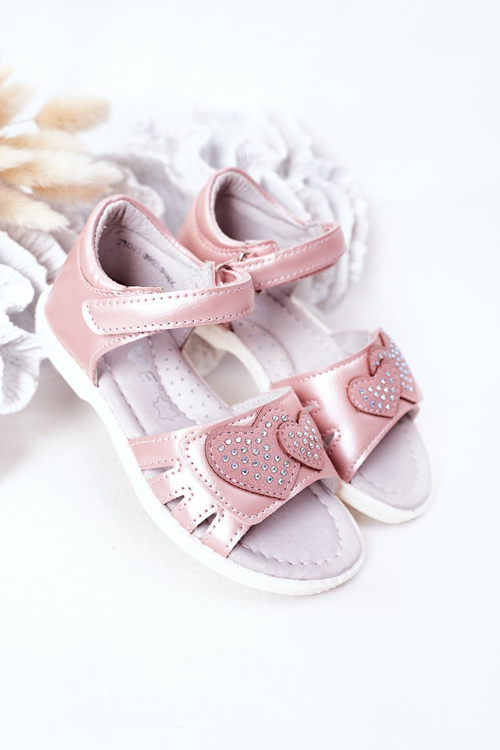 Child's Velcro Sandals Pink My Heart