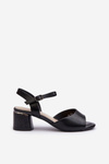 Women's Low Heel Eco Leather Sandals Sergio Leone SK876 Black