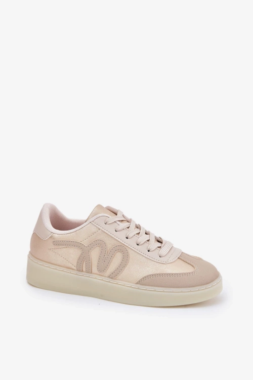Low Women's Sports Shoes Made Of Eco Leather Gold-Beige Iladira