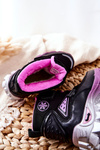 Children's Insulated Snow Boots Velcro Black and Pink Tannis