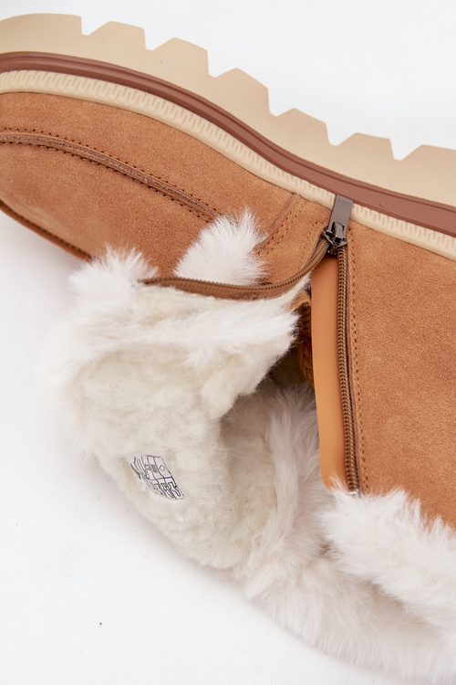 Damskie Śniegowce Zamszowe Z Futerkiem Camel Lee Cooper LCJ-25-01-3738