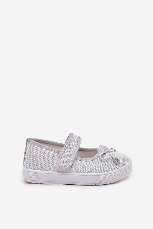 Children's Ballet Flats With Bow Silver Amirinas