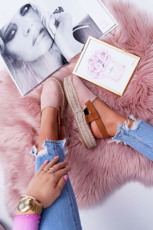 Women's Suede Platform Espadrilles Pink Parteno