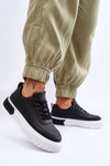 Classic Sport Shoes On Platform Black-White Nannzie