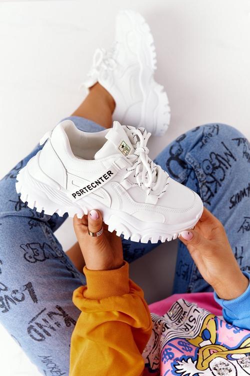Women's Sneakers On A Chunky Sole White Laugh