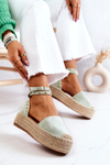 Espadrilles Sandals With Jets Green Lillian