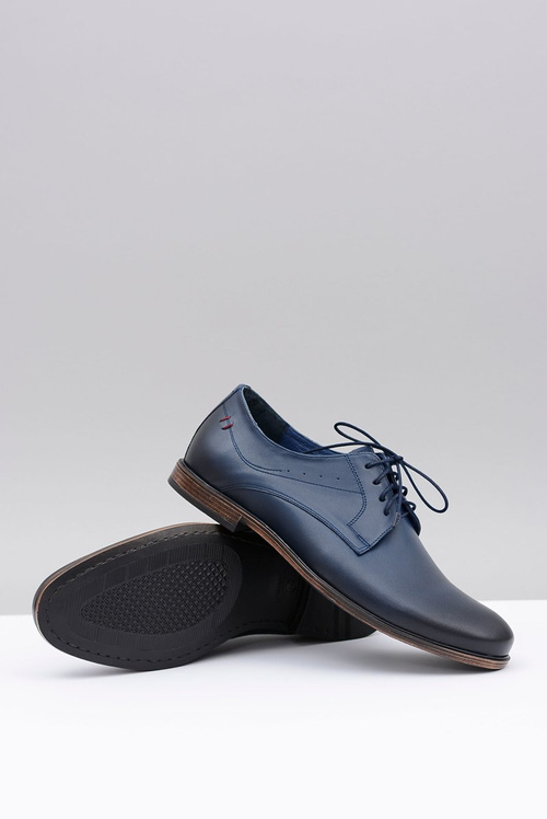 Nikopol Navy Blue Leather Men's James Half Boots