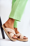 Women's Suede Slippers On The Platform Beige Jossie