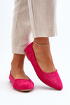 Women's Pink Suede Ballerina Flats Kommia