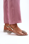 Transparent Sandals With Low Heel And Gold Decoration D&A MR38-383