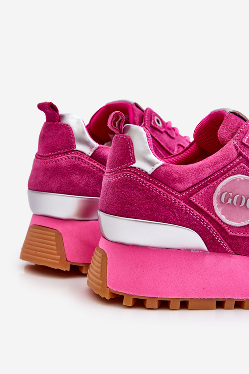 Buty Sportowe Damskie Zamsz Platforma Fuksja GOE LL2N4002