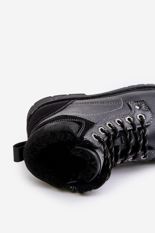 Insulated men's boots made of eco leather black Venredia