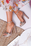 Women's Platform Heeled Sandals Gold Ellania
