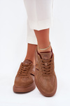 Women Leather Sneakers On Platform Daniel Lopez Just Dare SS2D4005 Brown
