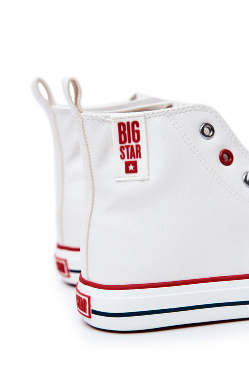 Trampki Wysokie Skórzane Big Star Białe JJ174071