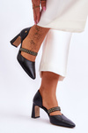 Leather Pumps With Belt Maciejka 05950-01 Black