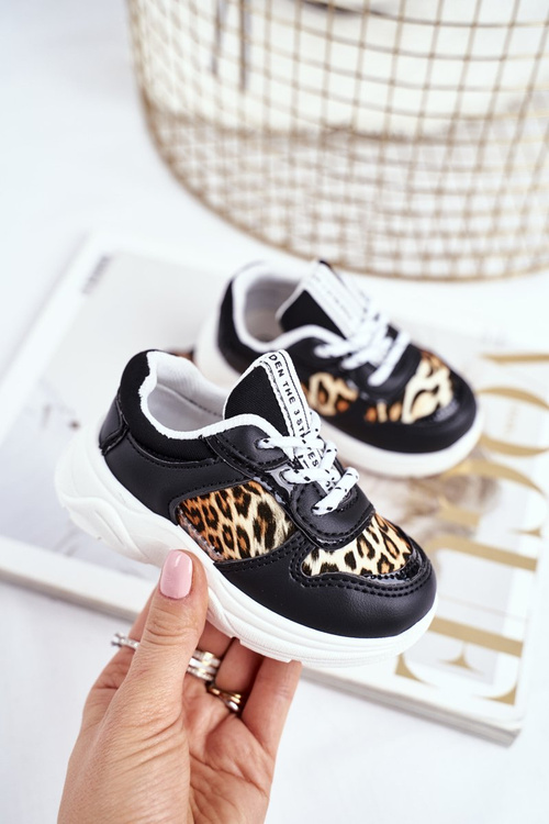 Children's Sport Shoes With A Leopard Pattern Black Penny