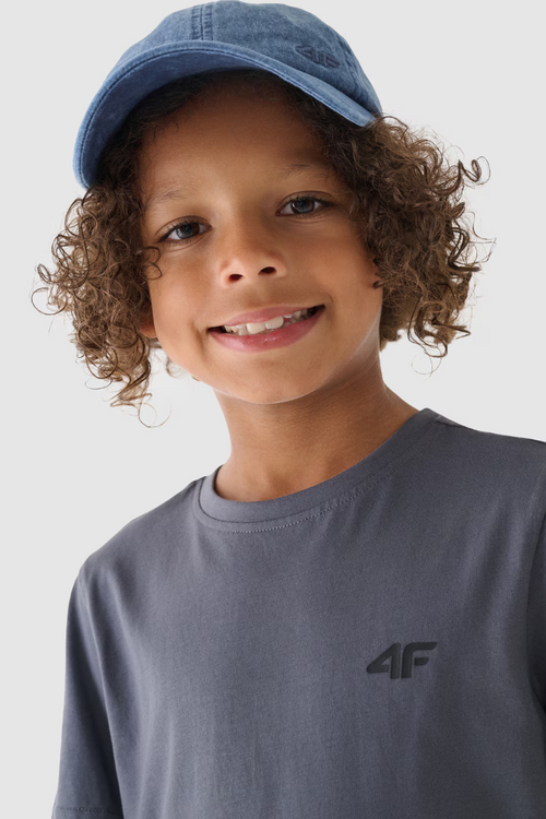 Boys T-shirt Smooth Cotton Gray 4F 4FJWMM00TTSHM1626-25S