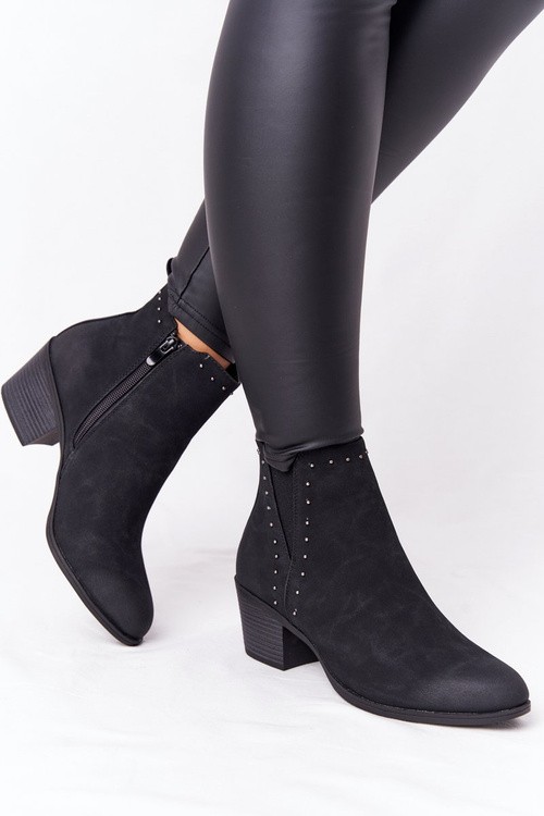 Women's Insulated Chelsea Boots On A Block Heel Black Morgan