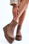 Women's Suede Boots On The Massive Platform Bright brown Savira 