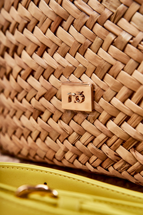 Braided Beach Bag NOBO XM0020-C002 Beige-yellow