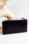 Large Leather Wallet With Magnet Black Nereva