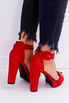 Women's Stiletto Heeled Sandals Suede Red ShakeUp
