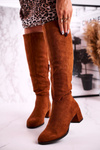 Women's high boots suede Sergio Leone camel KZ273