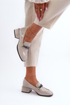 Grey Patent Leather Court Shoes with Block Heel S.Barski MR38-960