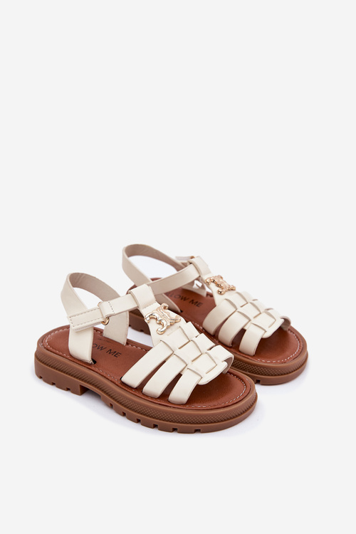 Girls Sandals With Decorative Detail Beige Serina