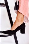Classic Suede Pumps On A Heel Black Lency