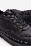 Sneakersy Męskie Platforma Eko Skóra Lekkie Czarne Uziran 24MN20-6935
