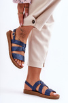 Women's Shiny Sandals Blue Catalia