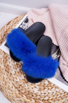 Women's Flip Flops with Natural Fur Sapphire Naturis
