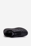 Lightweight Men's Platform Sneakers in Black Eco Leather Uziran