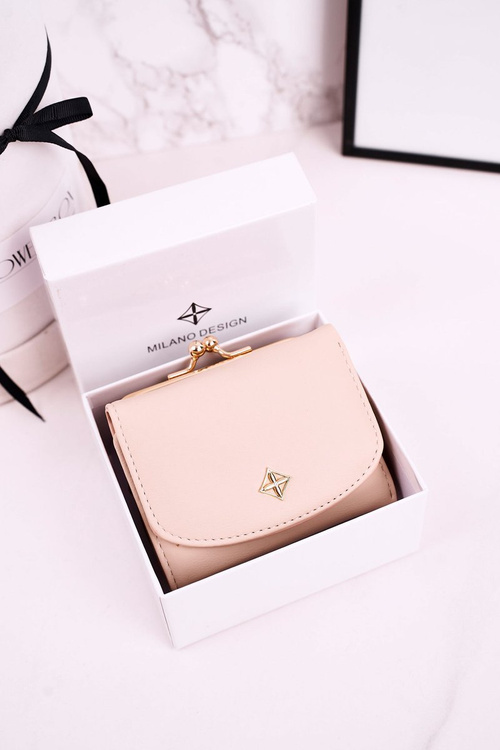 Small Women's Wallet Fastened With Hook MILANO Ecru