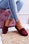 Women's Suede Moccasins Maroon Espanto