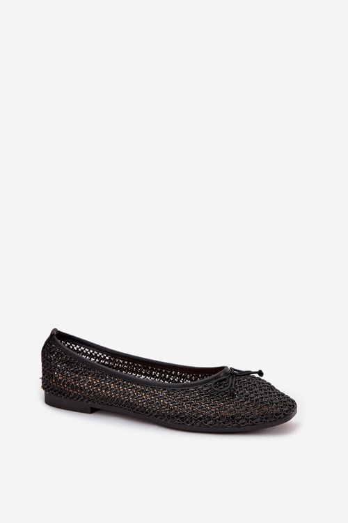 Ballet flats With Braid And Bow Black Belirra